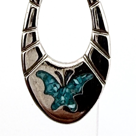 Elegant Silver Butterfly Earrings - Picture 2 of 12